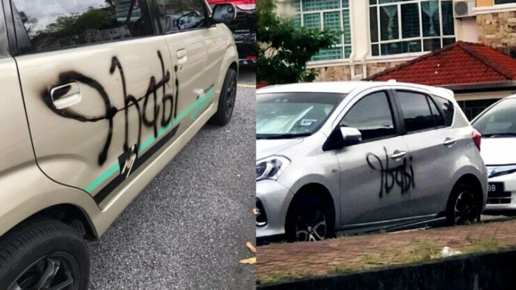 viral kanak-kanak conteng kereta